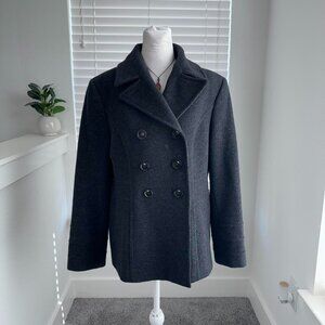 St. John’s Bay Grey Wool-Blend Coat 🌫️ | Classic Winter Core